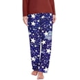 thumbnail image 4 of Domuza Womens Pajamas Pants Casual Soft Comfy Stretch Waist Straight Leg Pj Pants Funny Printed Relaxed Fit Lounge Sleepwear Dark Blue S, 4 of 5
