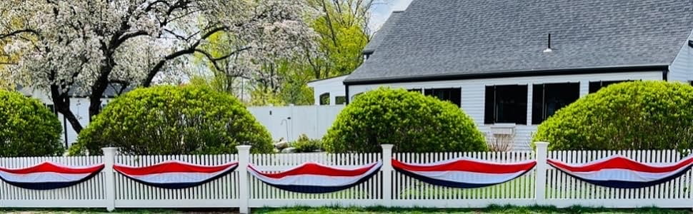 Serafina Home American Flag Bunting Election Reelection Decorations, Patriotic Banner Outside,30 Feet x 24",USA Red White Blue Outdoor Banners Buntings