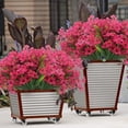 thumbnail image 2 of Sinhoon 12 Bundles Artificial Flowers Outdoor UV Resistant Flowers No Fade Faux Plastic Plants Garden Decor (Rose Red), 2 of 9