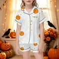 thumbnail image 2 of Ruiwill Halloween Girls Pjs Size 4-5 Years Fall Comfy Short Sleeve Halloween Girls Sleepwear Set, 2 of 5