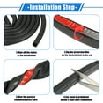 thumbnail image 5 of Unique Bargains Car D-Shape Windshield Weather Strip Seal 7.65m Windshield Guards Body Strip Universal Rubber Black, 5 of 6