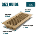 thumbnail image 2 of Registre de Plancher 4x10, Lot de 4 Évents de Registre de Plancher, Grilles de Plancher en Acier Robustes et Marchables, Grille Décorative Ajustable, 2 of 6