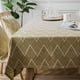 thumbnail image 4 of Nvzi Mantel rectangular con borlas, a prueba de polvo, lavable, para decoración de mesa de cocina y comedor, 53 x 78 pulgadas (onda amarilla), 4 of 5