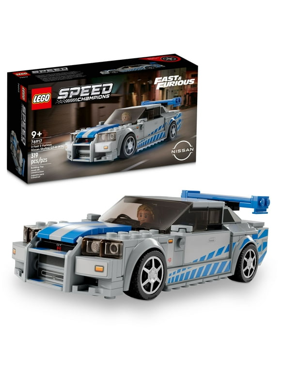 LEGO Speed Champions 2 Fast 2 Furious Nissan Skyline GT-R (R34)  76917 Race Car Toy Model Building Kit, Collectible with Racer Minifigure, 2023 Set for Kids