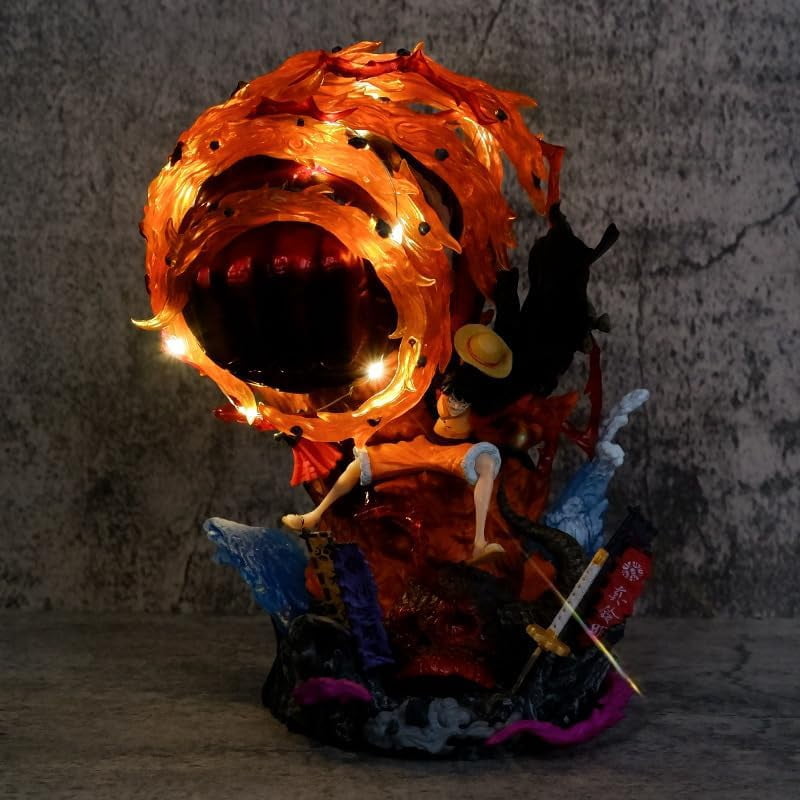 Luffy Figure Straw Hat Big Iron Fist Luffy Action Figures 22cm/8.7inch Handmade PVC Anime Manga Game Character Model Statue Collectible Craft Gift