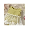 thumbnail image 5 of Chollius Newborn Baby Girl Dress Casual Solid Color Sleeveless Love Heart Bowknot Lace Tulle Triangle Jumpsuit, 5 of 9