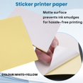 thumbnail image 5 of 50 Hojas A4 Autoadhesivo Impermeable Etiqueta Adhesiva Papel de Superficie Mate para Impresora InyeccióN Tinta Copiadora, 5 of 5