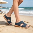 thumbnail image 4 of KEVCHE Orthopedic Sandals Women Summer Wedge Slip On Sandals, Adjustable Arch Support Breathable Walking Slides, Plantar Fasciitis Comfortable Casual Beach Footwear, 4 of 6