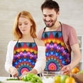 thumbnail image 5 of Colorful Tie Dye Peacock Mandala Pattern Apron-Garden Aprons for Women with Pockets-Cotton Linen Waterproof Kitchen Cooking Gardening Aprons Adjustable for Kitchen,Cooking,BBQ and Salon 33x27 Inch, 5 of 7