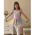 thumbnail image 5 of Oudiya Girls Ballet Leotards Ruffle Sleeve Bow Back Toddler Dance Outfits Leotard with Removable Shinny Skirt Combo 3-11Y, 5 of 7