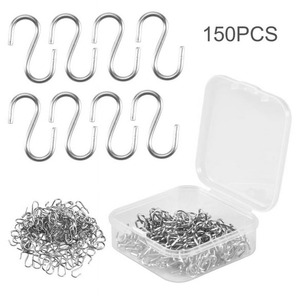 150 Pieces Mini S Hooks Connectors Metal S-Shaped Wire Hook Hangers for DIY Crafts, mj118