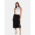 thumbnail image 4 of Time and Tru Women's Midi Slip Skirt, Sizes XS-XXXL, 4 of 7