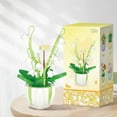 thumbnail image 4 of HI-REEKE Flower Micro Mini Building Block Set Bell Orchid Bouquet Plastic Kit Gift for Adult White, 4 of 5