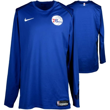 Justin Anderson Philadelphia 76ers Player-Worn #1 Blue Short Sleeve Warm-Up Top from the 2017-18 NBA Season - Size LT - Fanatics Authentic