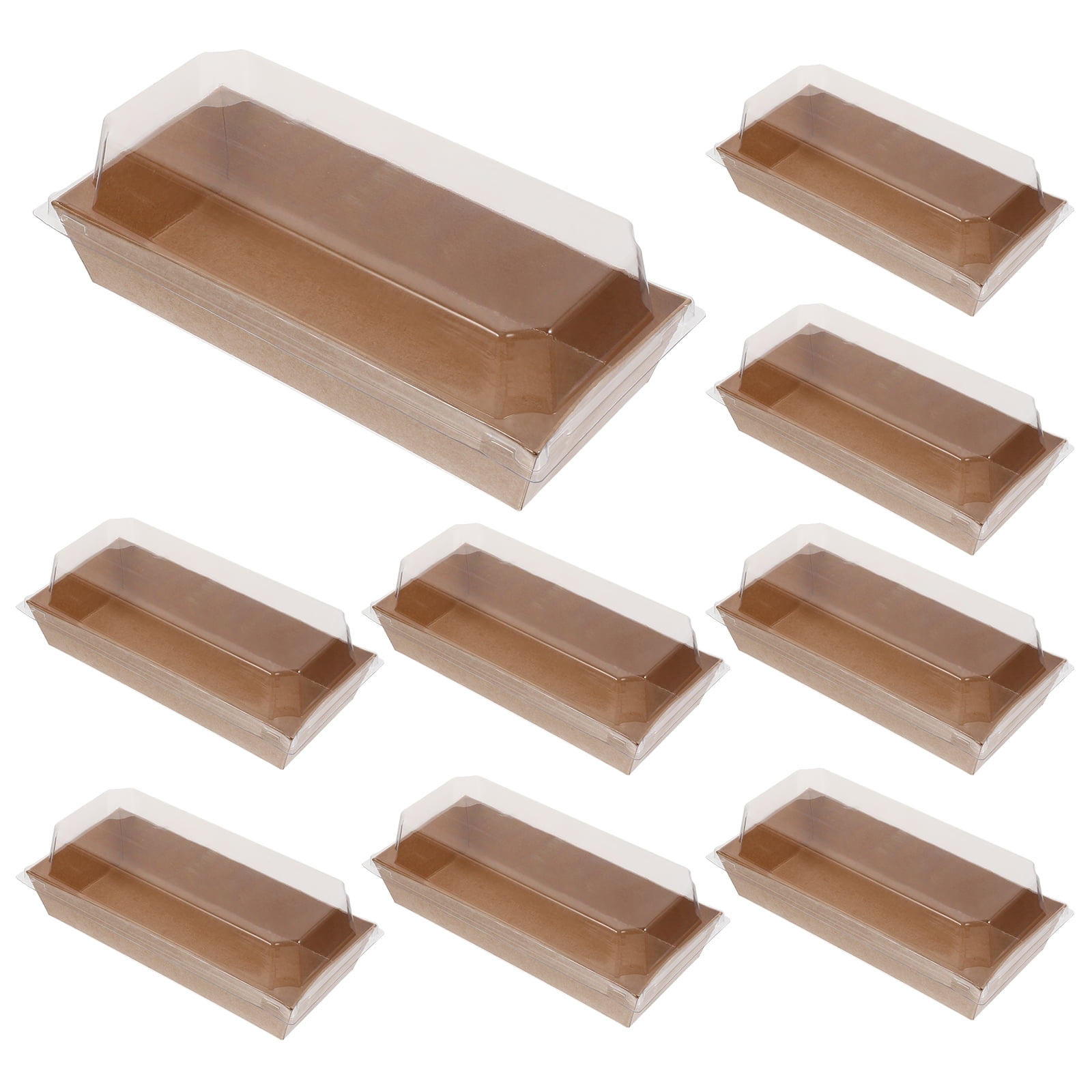 50pcs Sandwich Paper Box with Lids Large Sushi Container Swiss Roll Container