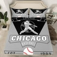 thumbnail image 2 of jejeloiu Boys Baseball Game Full Size Sheets,Chicago City Bed Sheets,Ball Sport Lover Sheet Sets For Teens Boy,Microfiber Bedroom Decor,4 Pieces, 2 of 7
