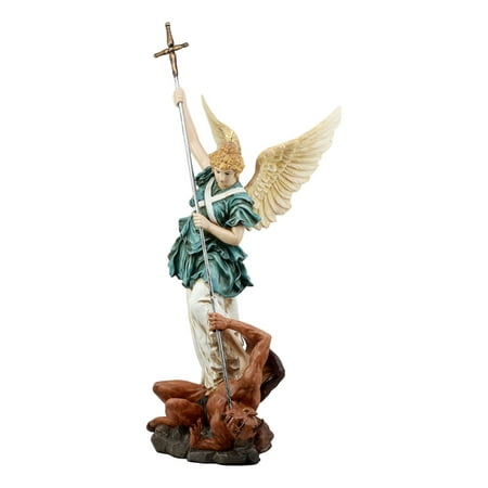 Saint Michael Archangel - Ebros Large Saint Michaelskirche Archangel Michael Slaying Lucifer Statue 21