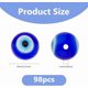 thumbnail image 2 of 98 cuentas de 8 mm hechas a mano de Murano, cuentas de ojo azul, cuentas redondas planas de ojo turco, cuentas espaciadoras de Murano, 2 of 7