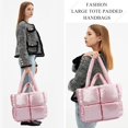 thumbnail image 5 of Kukuzhu Puffer Tote Bag, Soft Puffy Bags for Women Light Winter Down Cotton Padded Quilted Tote Bag Shoulder Handbag Purse, 5 of 8