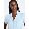 thumbnail image 5 of Joyspun Women’s Pointelle Knit Notch Top and Shorts Pajama Set, 2-Piece, Sizes XS-3X, 5 of 6