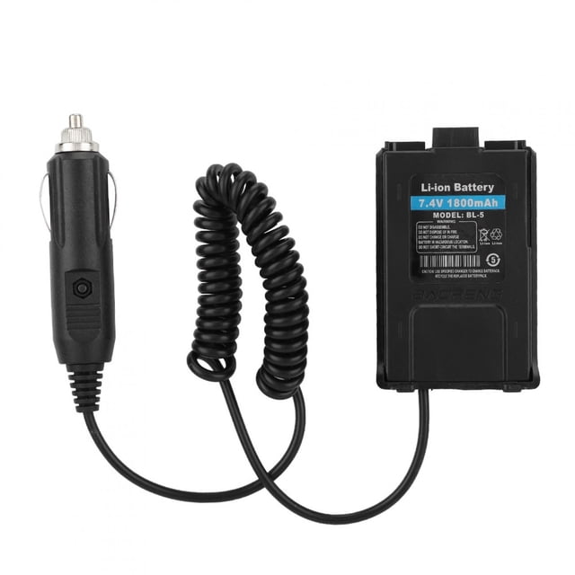Adaptador de cargador de coche de 12V para Baofeng UV 5R Radio Walkie talkie Eliminador de batería de coche
