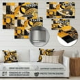 thumbnail image 4 of Designart "In Motion with Gold and Black IV" Abstract Shapes Metal Wall Art Prints, 4 of 5
