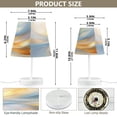 thumbnail image 3 of Light Blue Gold Marble Desk Lamp LED Table Nightstand Lamps with 3 Color Temperatures for Home Bedroom Living Room Decor 8x12, 3 of 8