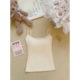 thumbnail image 4 of HAYIMI Women Seamless Camisole With Lace Spaghetti Strap Built In Bra Comfortable Soft Stretch Tank Tops Summer Round Neck Solid Color Sleeveless Boho Vests, 4 of 4