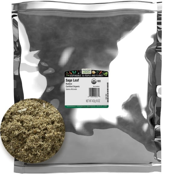 Frontier Co-op Certified Organic Rubbed Sage Leaf, 16 oz. Bag