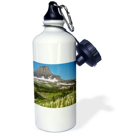 

3dRose Clements Mountain with Beargrass Glacier National Park - Water Bottle 21-ounce