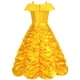thumbnail image 2 of Vestido de princesa Aoiviss amarillo con hombros descubiertos para niñas con accesorios, 2 of 7