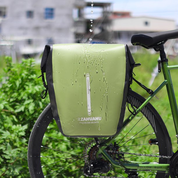 Bolsa de asiento trasero 18L Hebilla ajustable Accesorios de bicicleta impermeables Verde