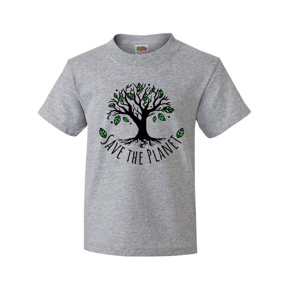 Inktastic Save the Planet Tree Design with Green Leaves Youth T-Shirt