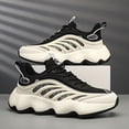 thumbnail image 6 of 2026| KD&DE Men's Chunky Platform Sneakers Suitable for - Heavy Duty Height Increase Dad Shoes with Upper, MD Sole & Cushioned Insole - Outdoor-Ready Casual Athletic Wear for Year-Round Use (Striped), 6 of 8