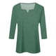 thumbnail image 1 of MHFRRA Camisas de Manga 3/4 para Mujer, Blusas de Verano con Cuello Cuadrado y Bloques de Color, Blusas Elegantes e Informales para Mujer Verde, 1 of 3