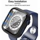thumbnail image 2 of 2 Pack Hard Case Compatible for Apple Watch SE/Series 6/5/4 44mm with 9H Tempered Glass Screen Protector, [Touch Sensitive] [Full Coverage] Slim Bumper Protective Cover for iWatch 44mm (Black, 44mm), 2 of 5