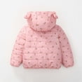thumbnail image 3 of Kiijoy Girls Floral Lightweight Puffer Jacket Bear Ear Hooded Coat Cute Outerwear, 3 of 5