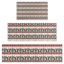 Multicolor Christmas Tree Pattern Kitchen Rugs Sets Of 3,Kitchen Runner Rugs Non Skid Washable,Decorative Kitchen Floor Mats for Kitchen,Sink,Laundry,17"x30"  17"x47"   17"x59"
