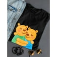 thumbnail image 3 of Bears Hugging Best Buddies Women Black T-Shirt, Female XX-Large, 3 of 4