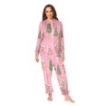 thumbnail image 2 of FORMRS Onesies Pajama for Adults Unisex Hoodie Winter Jumpsuit One Piece Sleepwear, Sizes S-2XL, Pink Gingerbread House, 2 of 7