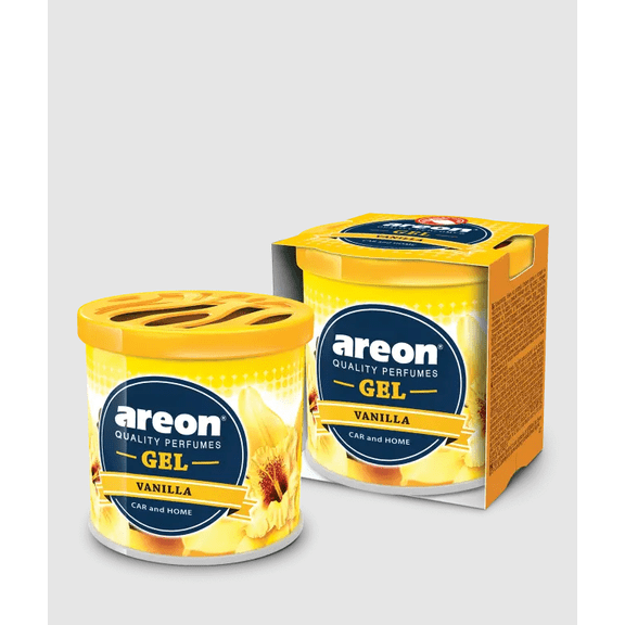 Areon Vanilla GCK09 Gel Air Freshener for Car, Home & Office, Tropical Vanilla Fragrance, Long Lasting Scent, pack of 3