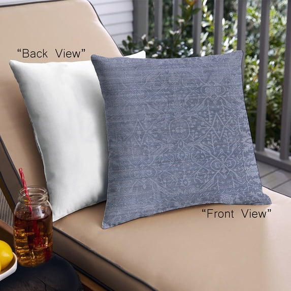 Ahgly Company Outdoor Square Mid-Century Modern Throw Pillow, 18 inch by 18 inch