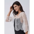 thumbnail image 4 of Aislor Women's Long Sleeve Sequin Bolero Shrug Evening Wedding Party Cardigan Tops White One Size, 4 of 7