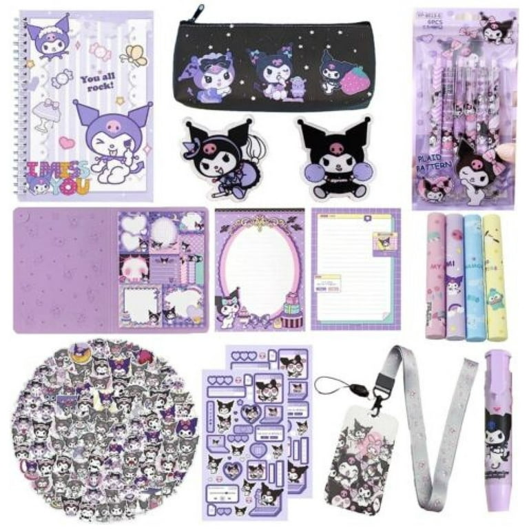 Anime Sanrio Stationery Sets Kawaii Kuromi Student School Supplies Set  Deluxe Stationery Gift Package Kids Award Starting School