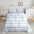 thumbnail image 1 of Erosebridal Ensemble de Literie avec Nœud Dessin Animé, Couette Princesse avec Nœud, Bleu, Réversible 2 Pcs, 1 of 7