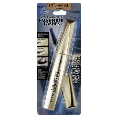Black Lash Tint Black - L'Oreal Paris Voluminous False Fiber Lashes Waterproof Mascara, 285 Blackest Black