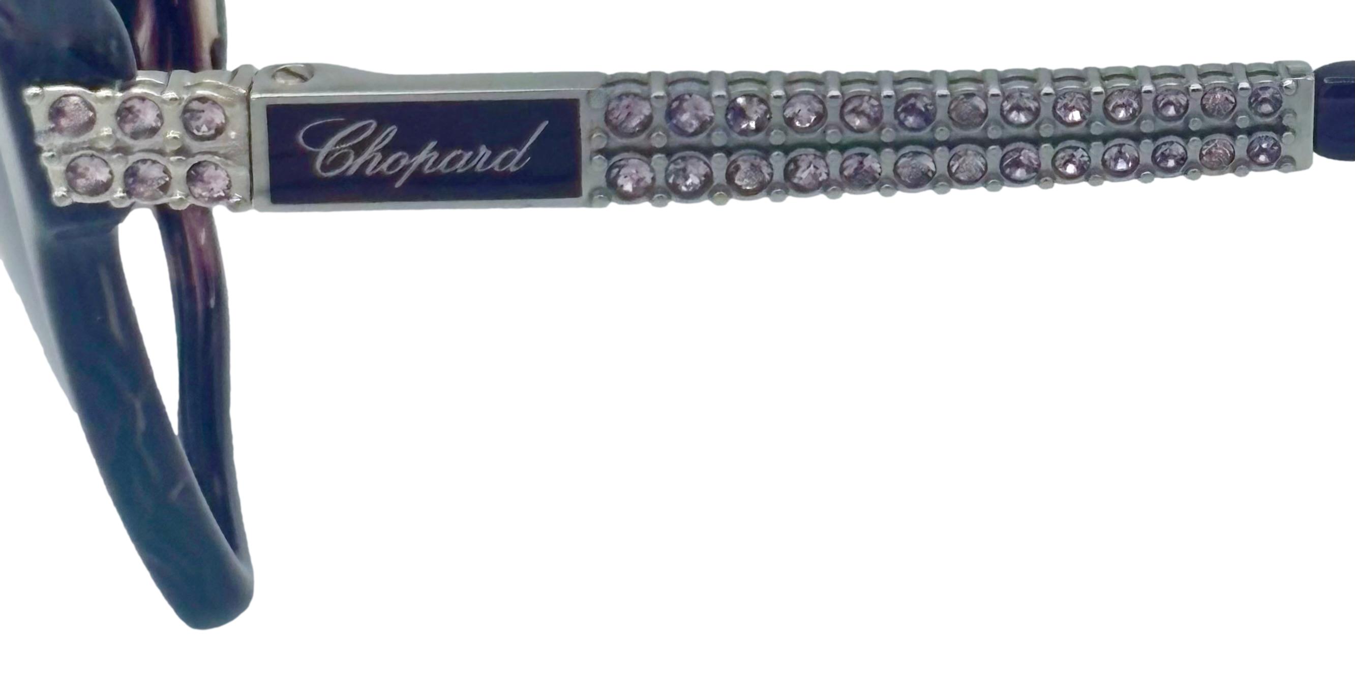 NEW CHOPARD women\'s sch208s square non-polarized sunglasses in shiny purple Chopard Women Purple Gold Soft Square Plastic Sunglass  main image 2