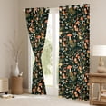 thumbnail image 3 of Manfei Cute Mushroom Curtains Pack of 2 (42x84 Each) for Kids Girls, Green Leaves Curtains Blackout, Botanical Plant Theme Bedroom Curtains, Black Pink Green Room Decor, 3 of 6