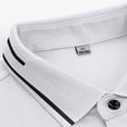 thumbnail image 5 of Josdec Men's Solid Color Short Sleeve Polo Shirt, Breathable Striped Trim Collar Casual Business Summer Top M-XXXXL, 5 of 8