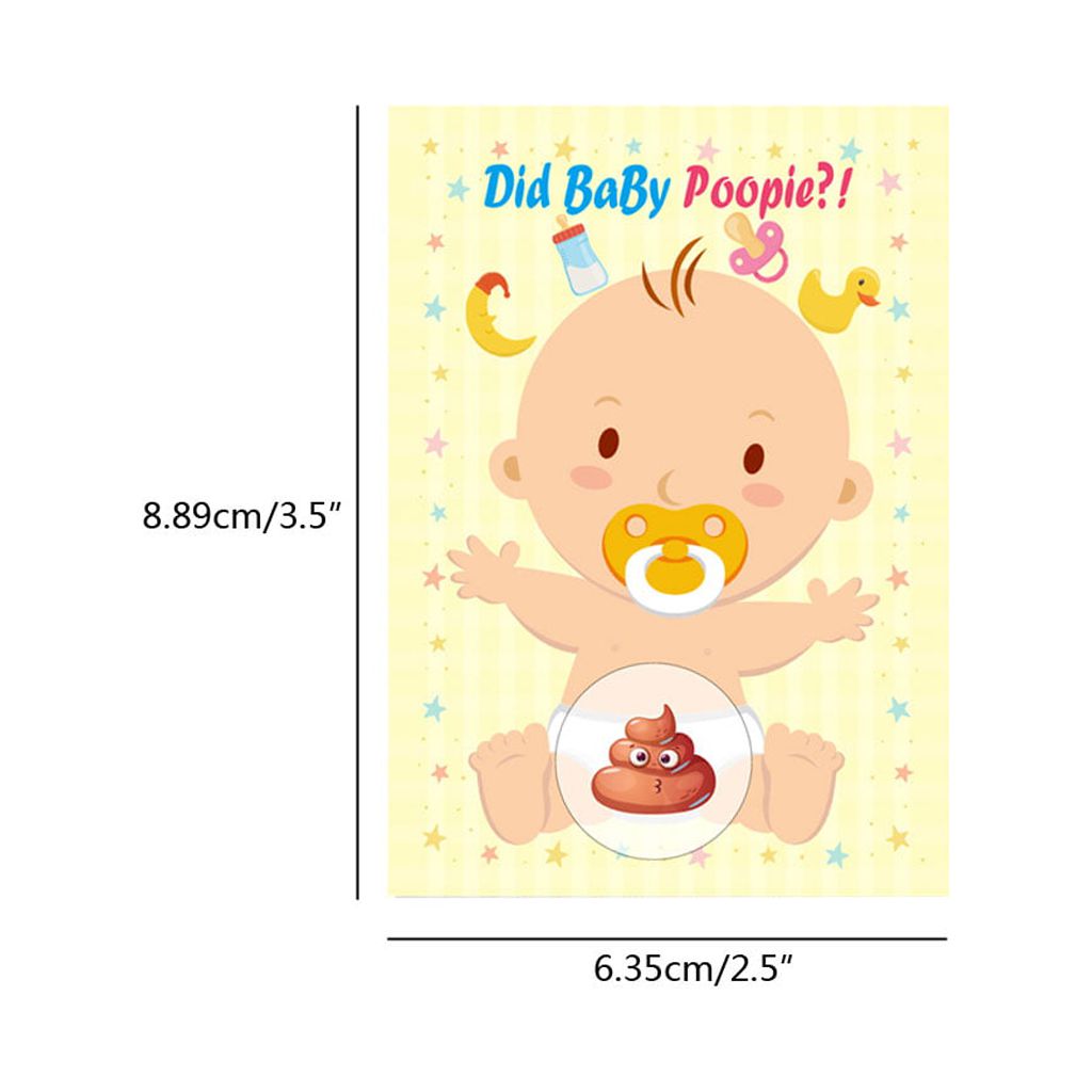 Haizct 50 Pack 'What's In My Diaper' Scratch Off Game Cards For Baby Showers & Parties (African American) - View #2